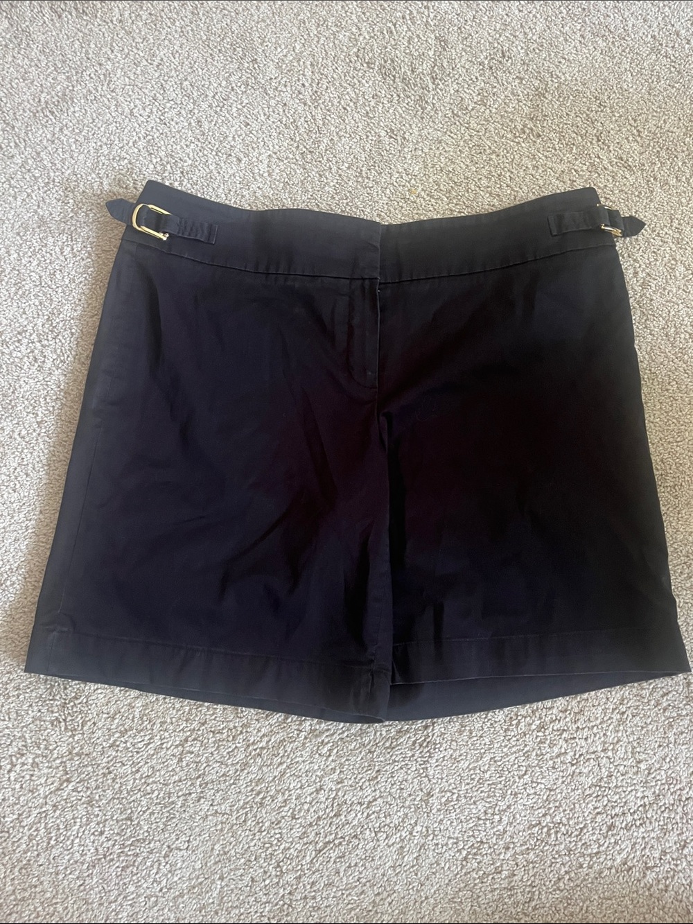 Dana Buchman Black Tailored Bermuda Shorts with Side Buckle Details